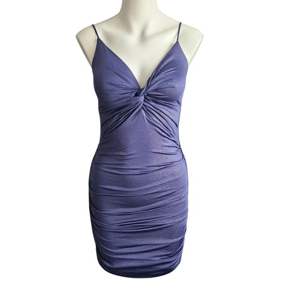 Lucy In The Sky Glitter Talia Front Twist Dress in Navy Size Small - Picture 2 of 12